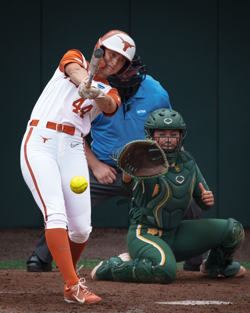 Kaiah Altmeyer swings during her final season with the Texas Longhorns.